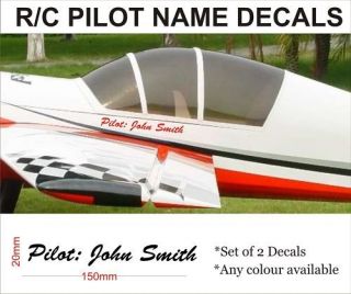 pilot name set vinyl decal sticker r c plain graphic