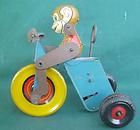 VINTAGE MARX TIN LITHO TOY WIND UP MONKY CYCLIST TRICYCLE 1940S 