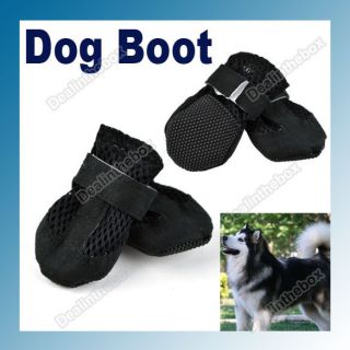 pet dog booties shoes air holes black suede synthetic boot
