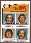   Hockey Montreal Canadiens Ldrs #388 Guy Lafleur Pete Mahovlich NM/MT