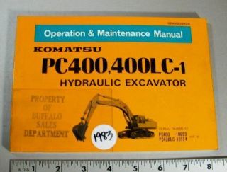 KOMATSU OPERATION & MAINTENANCE MANUAL   PC400 1 / PC400LC 1 EXCAVATOR 