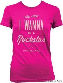 Licensed Nickelback Hey Hey I wanna be Rockstar Women Junior Shirt S 
