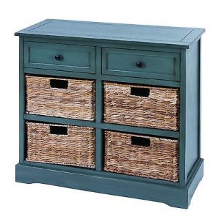 old world style cabinet with 4 wicker baskets time left