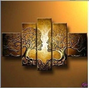 New 5pc MODERN ABSTRACT LARGE WALL CANVAS OIL PAINTING:Life and Tree 