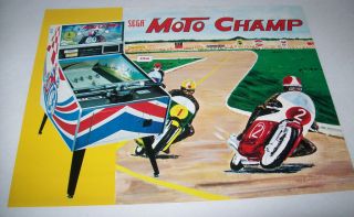 1973 SEGA MOTO CHAMP MOTORCYCLE RACE ARCADE MACHINE FLYER BROCHURE 