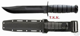 KA BAR #1213 Black Straight Edge Fighting Utility Knife w/ Black Hard 