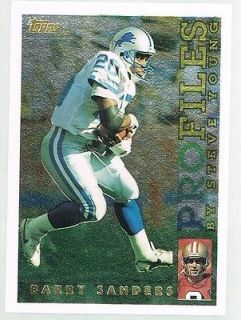 barry sanders 1995 topps profiles by steve young lions osu