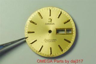 OMEGA SEAMASTER Watch Dial, Champagne Gold, Fair Condition. Day/Date 