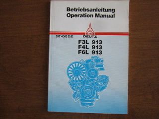 KHD Deutz F3L 913 F4L 913 F6L 913 engine motor owners & maintenance 