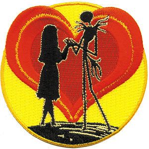 Nightmare Before Christmas Jack In Love Embroidered Iron On Badge 