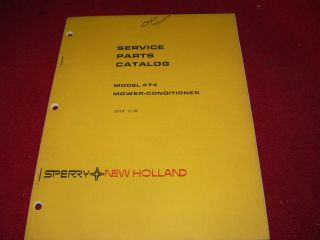 New Holland 474 Mower Conditioner Haybine Original Dealers Parts Book