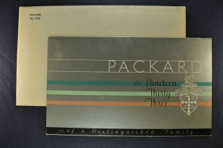 1933 Packard Eight Super 8 & 12 Sales Brochure Folder + Envelope Near 