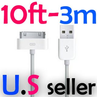10 FOOT FT 3M EXTRA LONG SYNC CHARGER USB DATA CABLE CORD IPHONE 4 