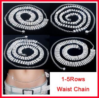 So Sexy Belly Waist Chain 1 5Rows Choose Focal Czech Rhinestone 