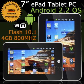   HD 800MHz Google Android 2.2 OS Flash 4GB WiFi 256MB ePad Tablet PC C