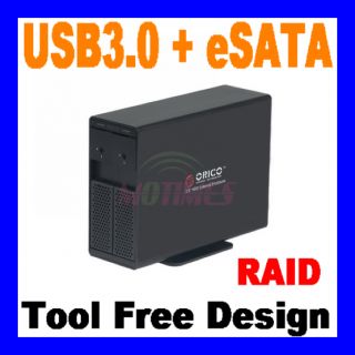   RAID 3 5 eSATA USB3 0 Hard Drive 2BAY Enclosure Tool Free