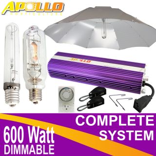 600w 600 watt HPS MH Grow Light Kit Dimmable Ballast System Apollo 
