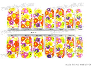   Flowers Sticker Acrylic Foils Wraps Decoration Tips Decals 686