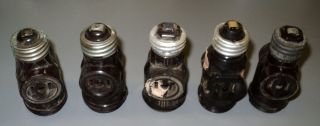   LOT OF 5 BAKELITE BROWN SOCKETS CONVERTS TO 2 OUTLETS/PLUG