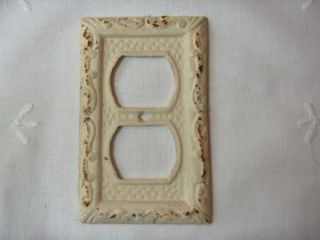 Cast Iron White Plug Plate Outlet Cover New Shabby Chic