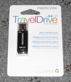 Memorex 64GB Mini Travel Drive for PC or Mac USB 2 0 New and Retail 