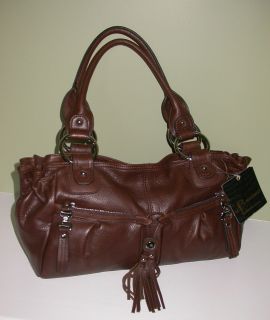   Makowsky BM25912 Cocoa Brown Leather Yvette E w Shopper Handbag