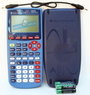 Texas Instruments TI 73 Explorer Graphing Calculator Blue TI73 TI 73E 