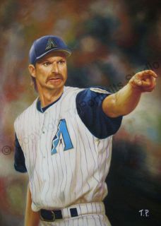 Randy Johnson Arizona Diamondbacks   Original Baseball MLB Oil Canvas 