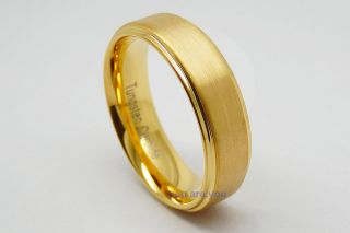 14k Gold Tungsten Carbide Wedding Band Ring Mens Jewelry Brushed 7mm 