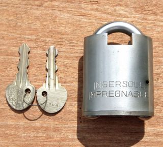    Ingersoll Impregnable High Security Padlock Lock British Made 2 Keys