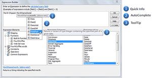 The enhanced Expression Builder greatly simplifies your formulas and 