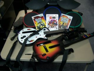 Nintendo Wii Guitar Hero Rock Band Bundle