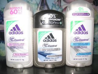 NIP Adidas Deo Deodorant 0 No Aluminum Free Cotton Tech