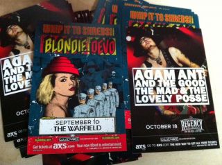 Blondie Devo Adam Ant Lot of 10 Promotional Postcards 2012 Really Cool 