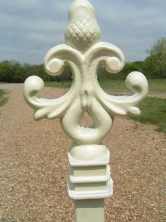 Cast Iron Paper Towel Holder Acorn Finial Heavy Off White Made in USA 