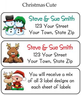 Personalized CHRISTMAS Address Labels You Choose Design Set Buy 5 Get 