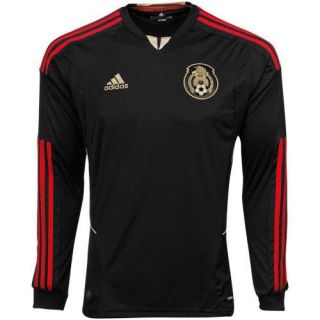Adidas Mexico Away Long Sleeve Soccer Jersey 11 12 Black
