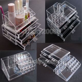 Clear Acrylic Jewelry Makeup Storage Drawers Cosmetic Organizer 07 