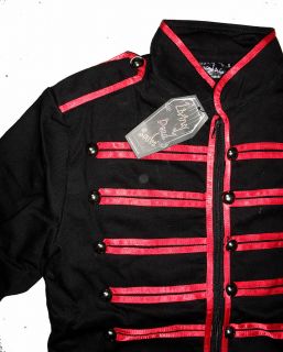 Black Red Military Mens Jacket Goth Adam Ant s M L XL