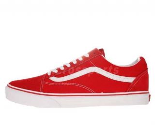 Vans Old Skool Red White New Unisex Casual 2012 Skate Boarding Shoes 