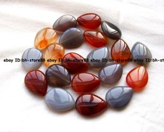 Natural 15x20mm Red Grey Agate Flat Dripping Gemstone Beads 15 High 