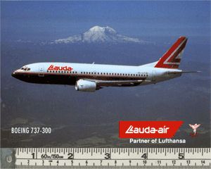 LAUDA AIR BOEING 737 300 EXTREMELY RARE STICKER 5.9 x 4.1 
