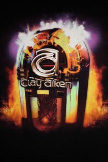 Clay Aiken Jukebox 2005 Pop American Idol Concert Tour Black T Shirt x 