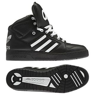 adidas Originals Jeremy Scott Instinct Hi Shoes Black White Black 
