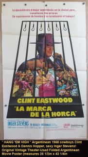 Hang Em High Original Movie Poster 1968 Cowboy Western Clint Eastwood 
