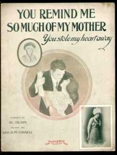 You Remind Me So Much of My Mother 1915 Sheet Music