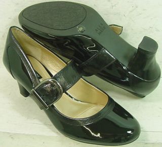 Alex Marie Womens Daniele Black Leather Mary Jane Heels Pumps Shoes 