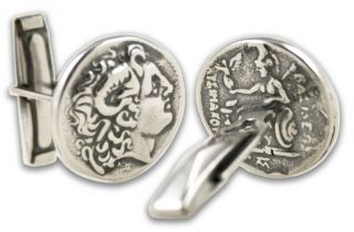 Alexander The Great Silver Tetradrachm Coin Cufflinks