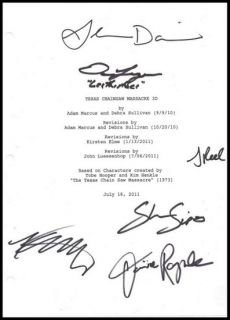 Texas Chainsaw 3D Script Cover Autographed by 6 Stars