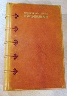 AC Swinburne Selections Sangorski Sutcliffe Cased Leather Binding Fine 